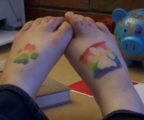 Rainbow Paws Body Art