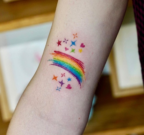 Crayon Rainbow and Stars