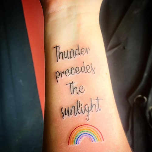 Rainbow and Quote Ink
