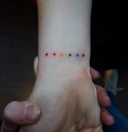 Rainbow Dots Pride Tattoo