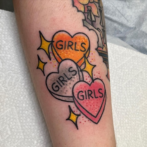 Girls Tattoo in lesbian tattoo