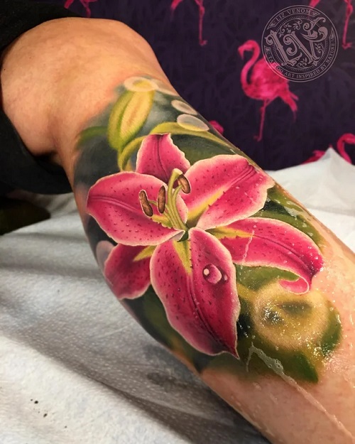 Lily Flower vintage Tattoo