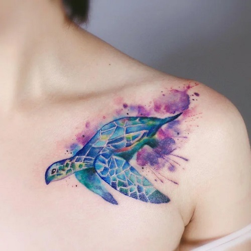 Turtle Tattoo in Watercolor