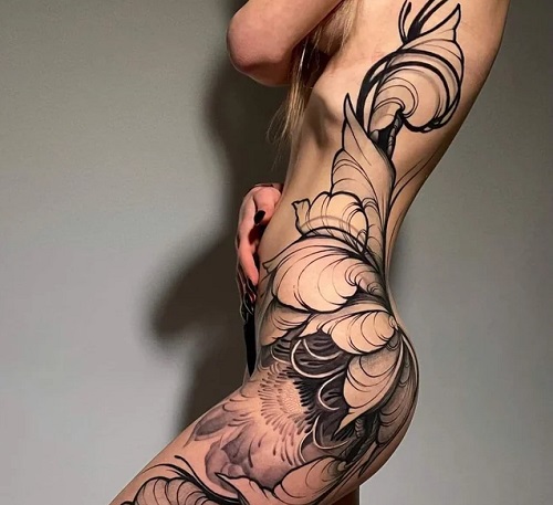 Abstract Floral Tattoo