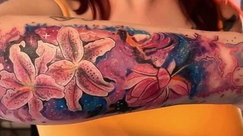 Pink Lilies tattoos