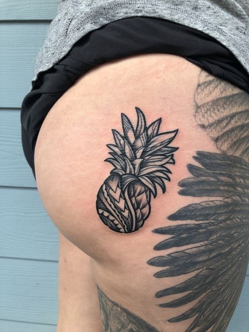 Colorful Pineapple Tattoo  6