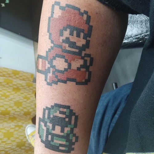 Pixel mario Art Tattoo Styles
