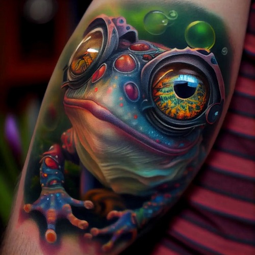 3D Frog Tattoo Piece