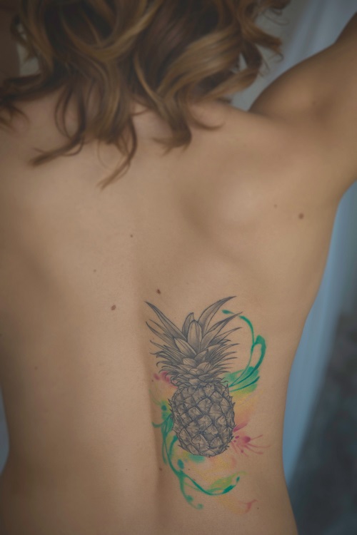 Colorful Pineapple Tattoo  4