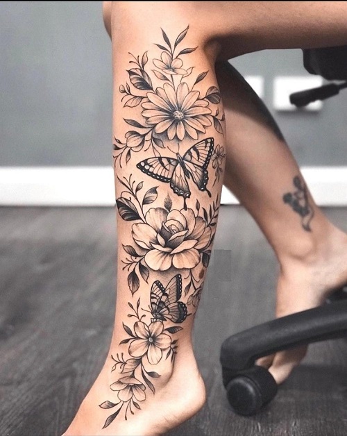  Butterfly And Flower  Design Tattoos 3