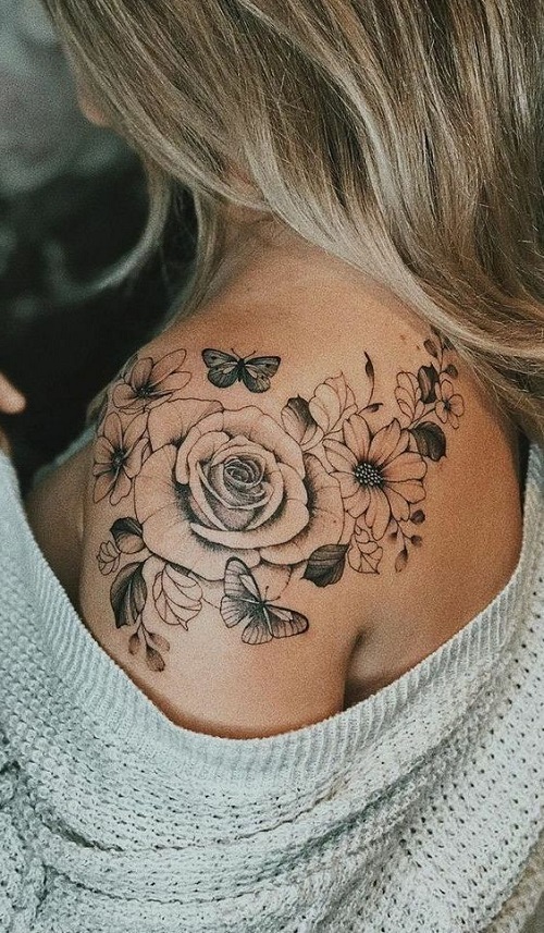  Butterfly And Flower  Design Tattoos 4