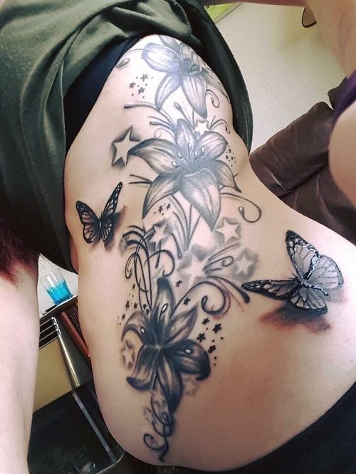  Butterfly And Flower  Design Tattoos 5