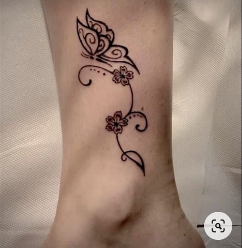 Easy Butterfly And Flower  Tattoos 4