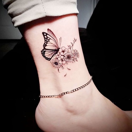 Butterfly And Flower Tattoos 4