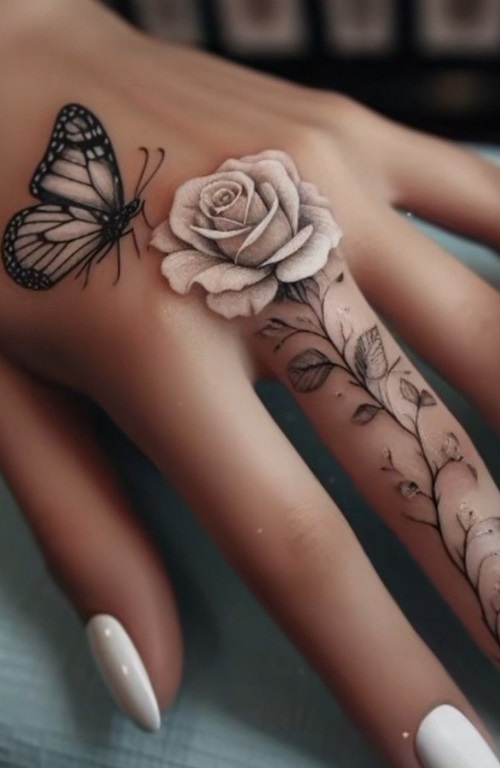 Butterfly And Flower Tattoos 5