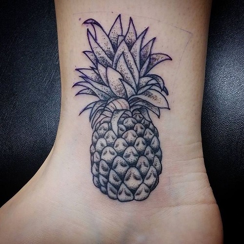 Colorful Pineapple Tattoo  7