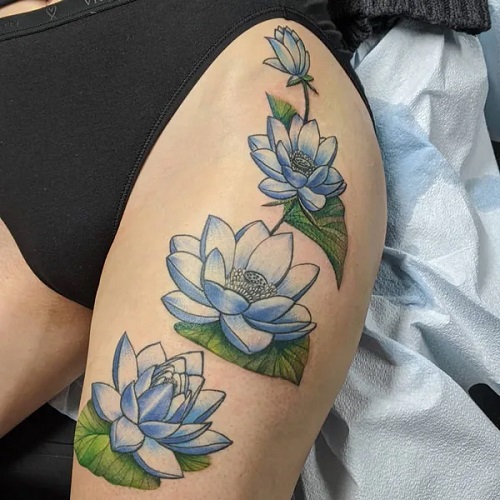 Beautiful water Lily Tattoo 5