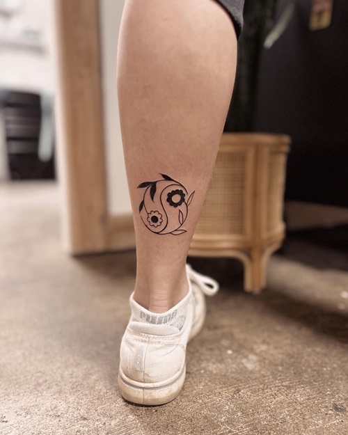 Floral Yin Yang Tattoo