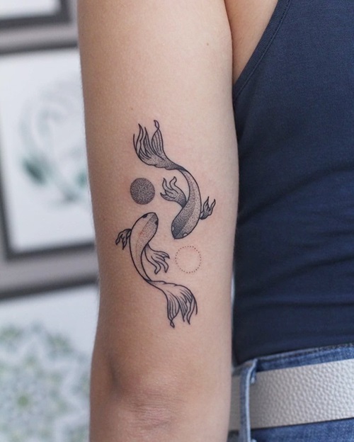 Koi Fish with Yin and Yang