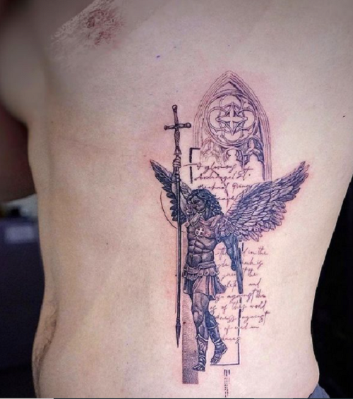 Traditional Archangel Michael Tattoo 3