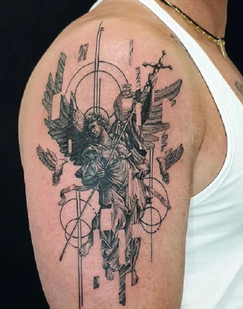 Traditional Archangel Michael Tattoo 4