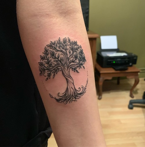 Small Oak Tree Tattoo