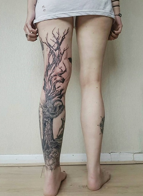 Easy Oak Tree Tattoo 4