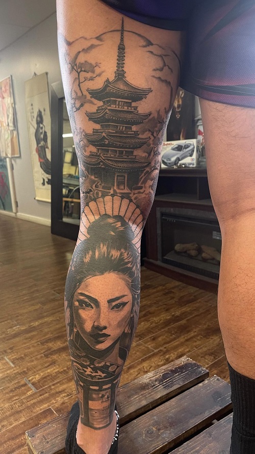 Realistic Geisha Tattoo 1