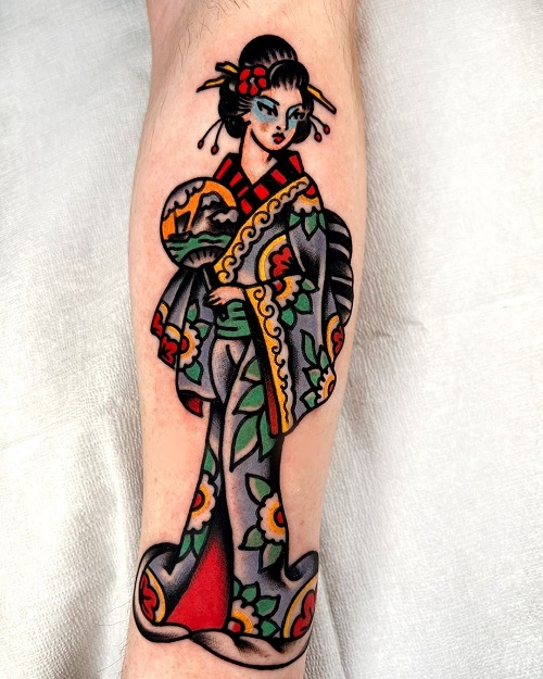 Realistic Geisha Tattoo 3