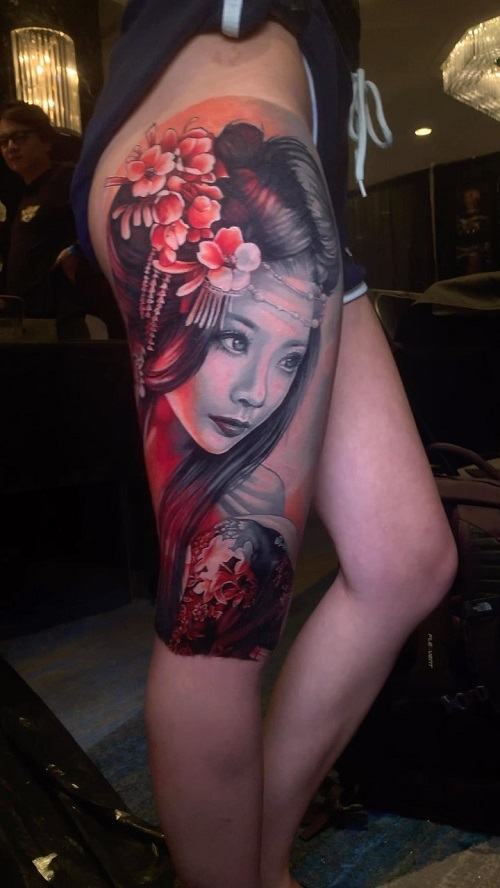 Colorful Geisha Tattoo 2