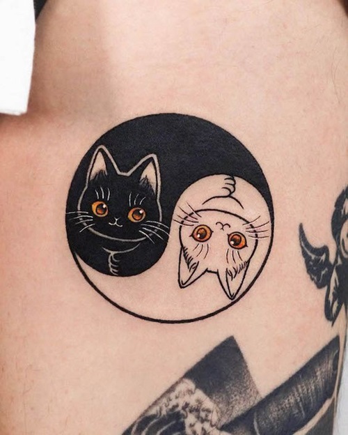 Yin Yang Cats Tattoo