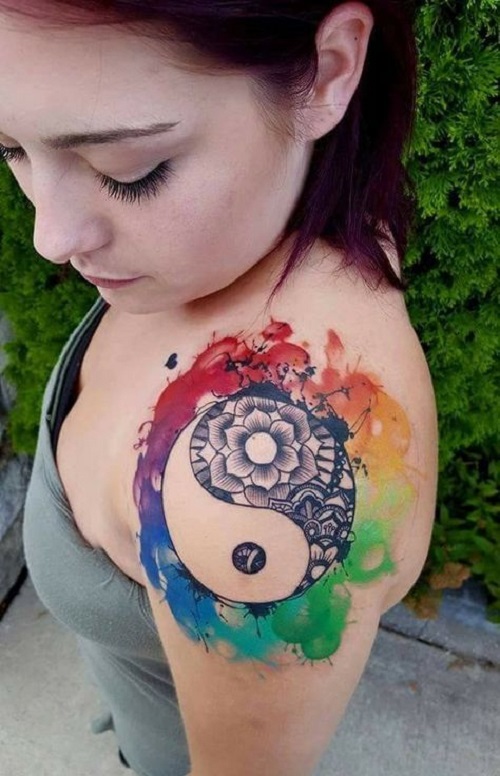 Colorful Yin Yang Tattoo 4