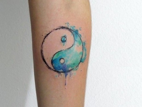 Yin and Yang Symbol in Blue