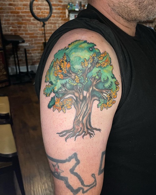 Easy Oak Tree Tattoo 5