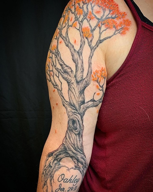 Beautiful Oak Tree Tattoo 4