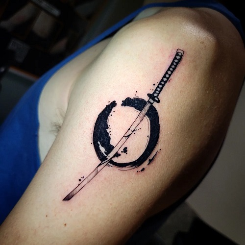 Black Samurai Sword and Moon