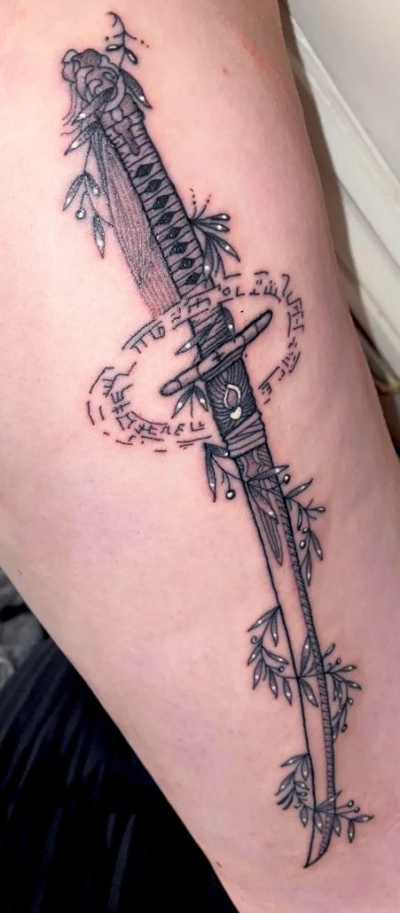 Chinese Sword Tattoo Design 4