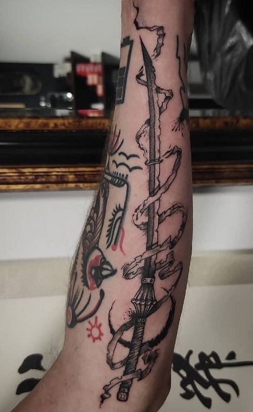 Unique Samurai Sword Tattoo 2