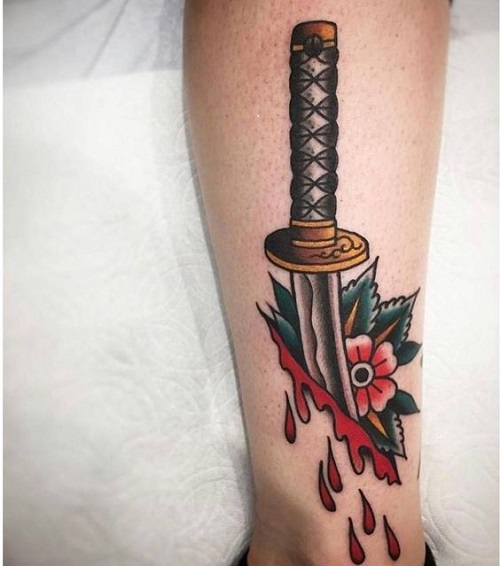 Unique Samurai Sword Tattoo 4