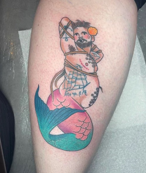 Trans Mermaid Tattoo for Fun