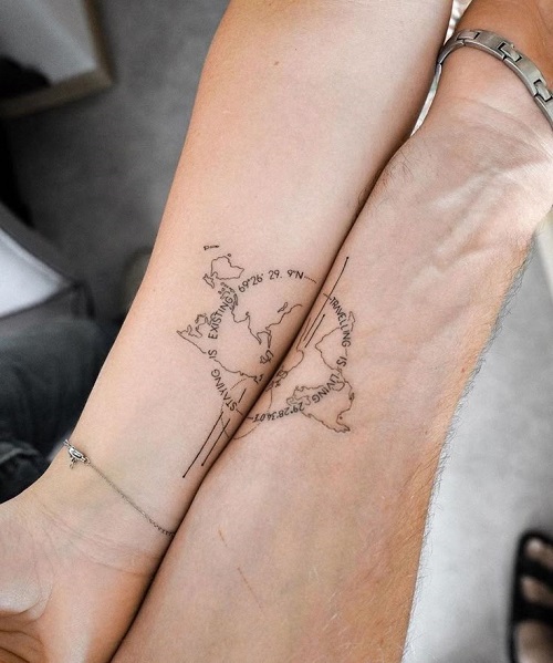 Trending Romantic Matching Tattoos for Couples 1