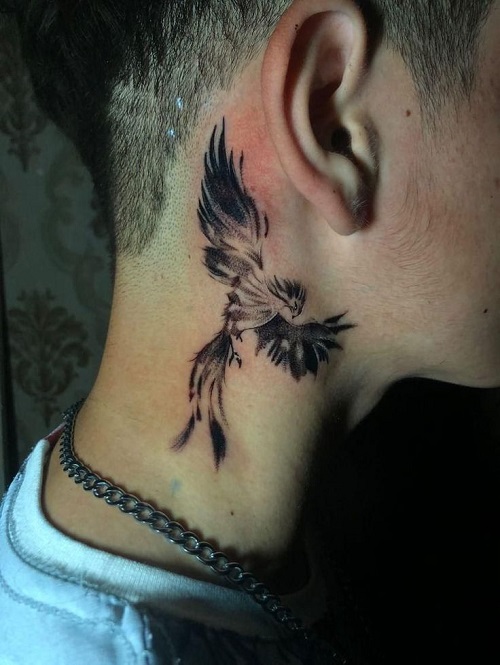 bird tattoo on neck ideas 2