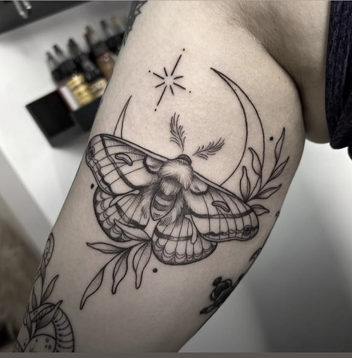 Luna Moth Tattoo on calves