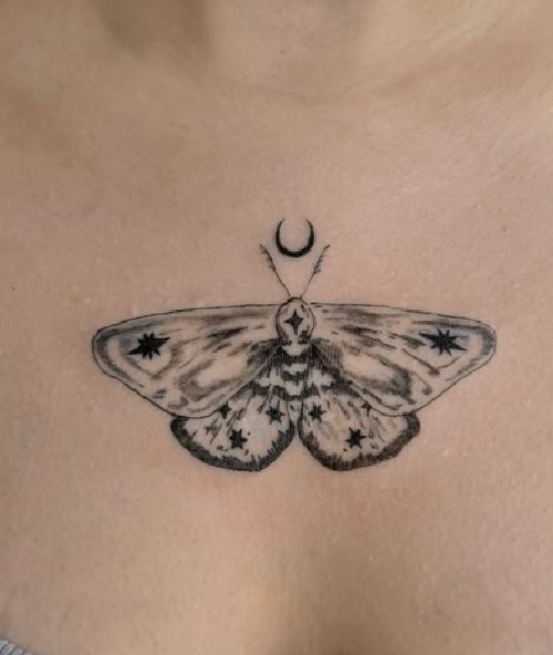 subtle Luna Moth Tattoo 