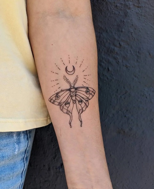 subtle Luna Moth Tattoo 