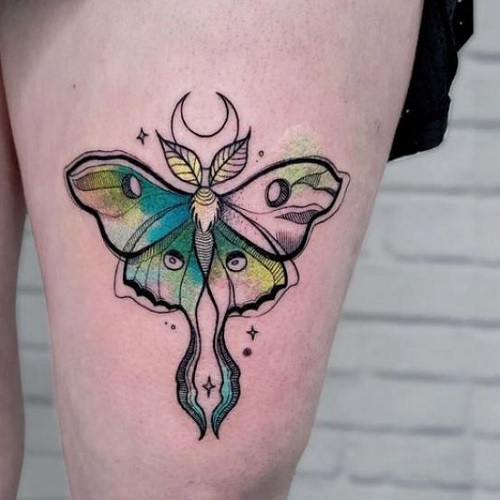 beautiful Luna Moth Tattoo 