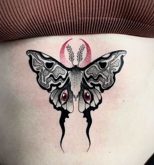 dark Luna Moth Tattoo 