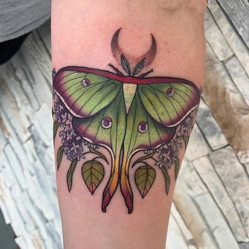 arm Luna Moth Tattoo 
