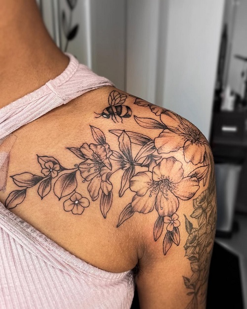 Colorful Spring Flower Tattoos  3