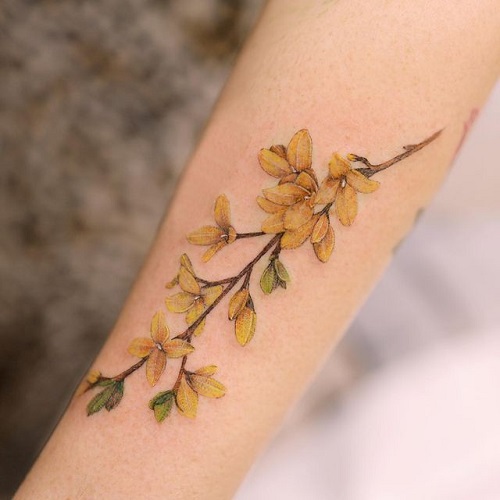 Colorful Spring Flower Tattoos 2